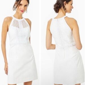 Lily Pulitzer Charlize stretch shift dress lace size 8 high neck sleeveless